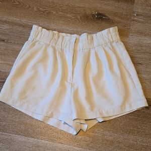 Dynamite Cream High-Waist Elastic Shorts